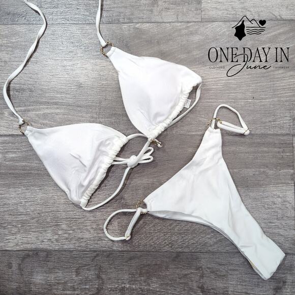 CharmLeaks Adjustable Triangle Thong Bikini Swimsuit Size M - Picture 1 of 4